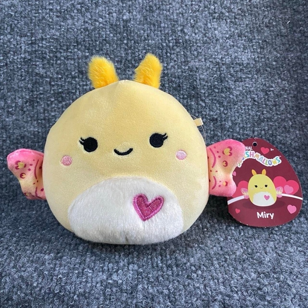 SQUISHMALLOW MIRY MOTH BUTTERFLY YELLOW PINK FLYING INSECT STUFFED PLUSH TOY
